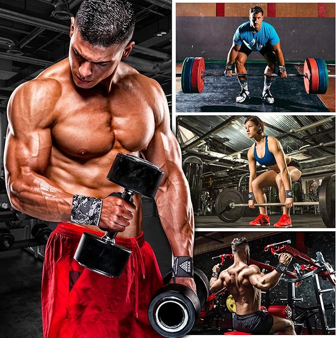 WYOX Wrist Wraps For Weight Lifting With Thumb Loop & power lifting Wrist Straps For Bench Press and Pushups Training Support and Protection Wrist Support for bodybuilding