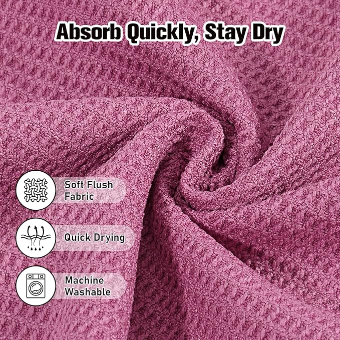 MoKo Hot Yoga Towel, Non-Slip Yoga Mat Towel with Grip Dots, 74.4"×27.3" Yoga Mat Cover for Pilates, Fitness, Meditation, Swimming Pool, Beach, Travel Yoga Mat with Corner Pockets