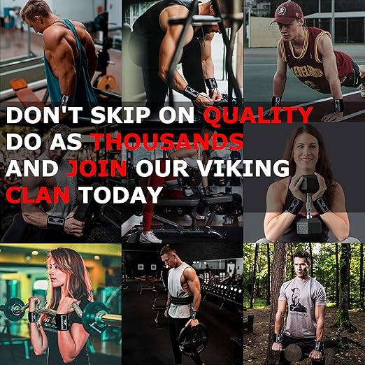 VIKINGSTRENGTH Wrist Brace Support (18" Premium Quality) for Weight lifting, Crossfit, Bodybuilding and Fitness. Wrist Wraps for Pain Relief and Recovery. Strap for Men and Women + V-Strength App