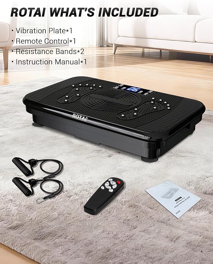 Vibration Plate for Lymphatic Drainage & Full Body Workout - Home Exercise Machine for Weight Loss and Muscle Toning for Men & Women, 400 lbs Capacity Fitness Platform