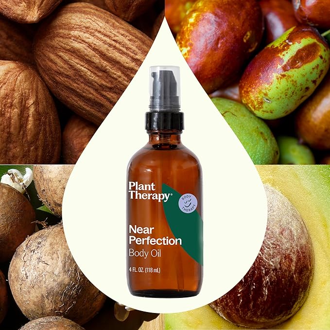 Plant Therapy Near Perfection Carrier Oil Blend 4 oz – Unscented Face & Body Oil for Scars, Stretch Marks & Dry Skin, Carrier Oil for Essential Oils