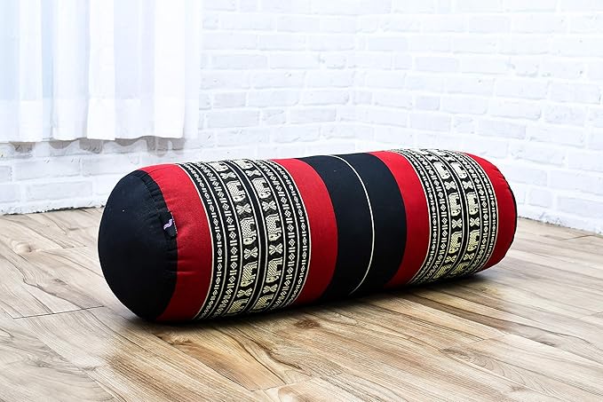 Leewadee Yoga Bolster - Standard Size – Large Meditation Cushion, Tube Pillow for Comfortable Reading, Pilates Equipment, Kapok Filling, 24 x 10 x 10 inches