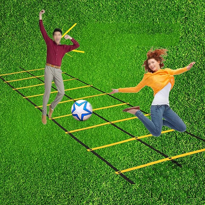 Agility Ladder Adjustable Double Row Agility Ladder,Speed Training Equipment,Football Flexibility Training Jumping,for Outdoor Athletic Footwork, Sports Drills(Size:6M)