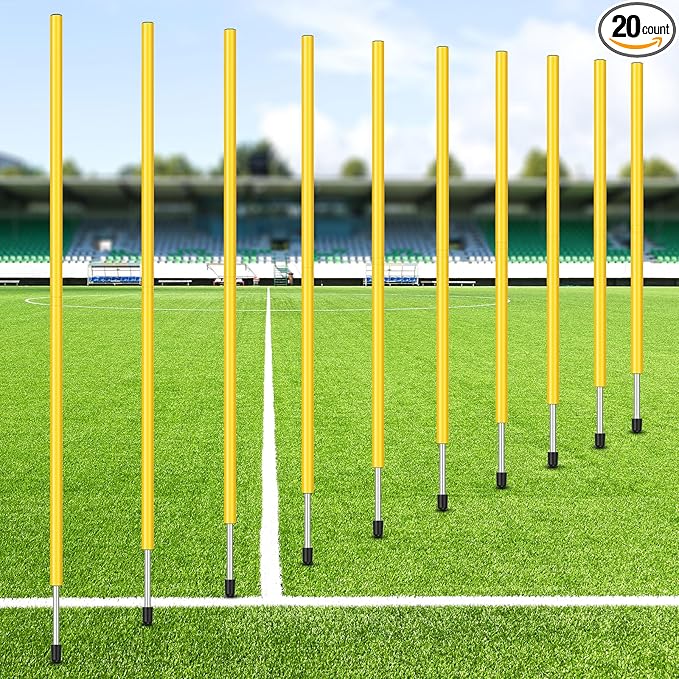 Blulu Training Agility Poles 5ft Forza Slalom Adjustable Soccer Training Poles Soccer Sticks Agility Equipment for Football Sport Football Soccer Speed