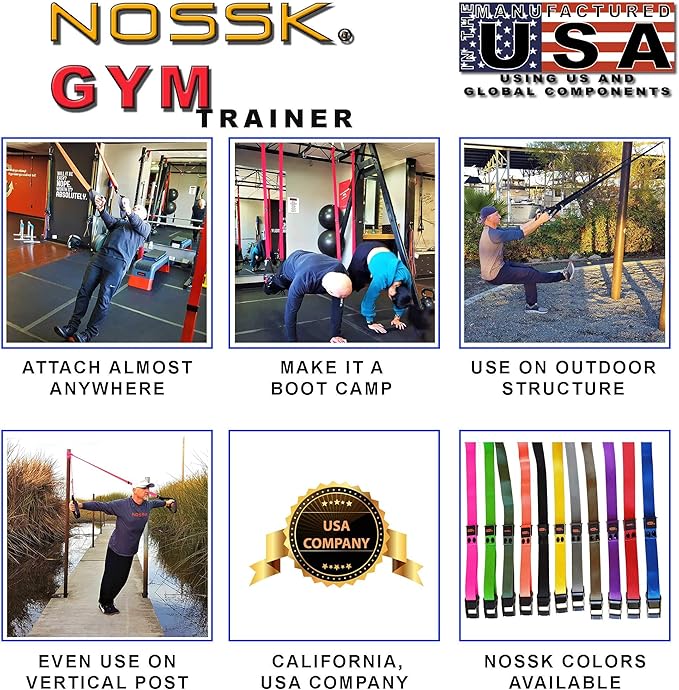 2 Pack! 2 sets of NOSSK GYM Pro Suspension Fitness Trainers - Manufactured in California using US and Global Components!