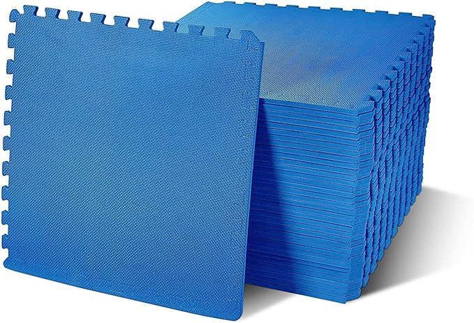 Elevon Puzzle Exercise Gym Flooring Mat, EVA Interlocking Foam Tiles Workout Mat for Home Gym, Fitness Equipment, MMA, Gymnastics, Shock-Absorbing Exercise Mat, Multi-Color