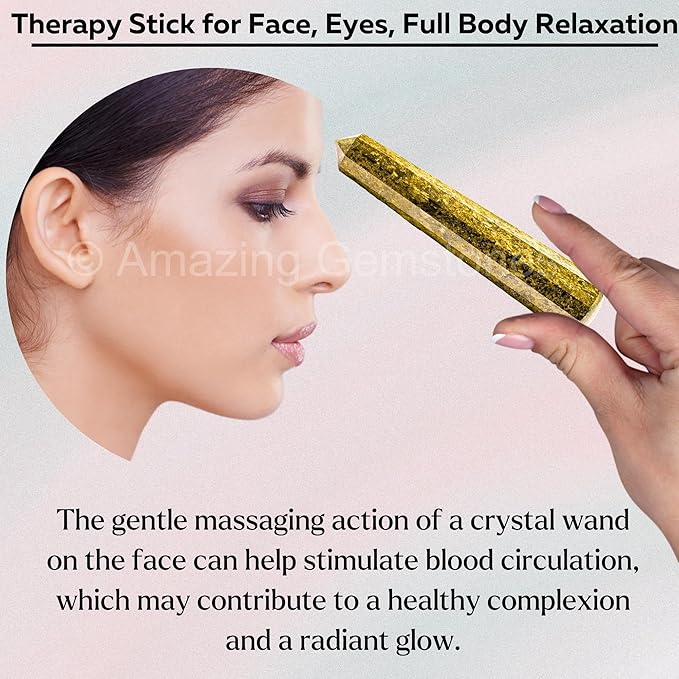 Amazing Gemstone Bronzite Crystal Wand Massage Stick - Pelvic Wand Gua Sha for Adults - Crystals and Healing Stones Massage Wands for Adults Gifts (Pointed)
