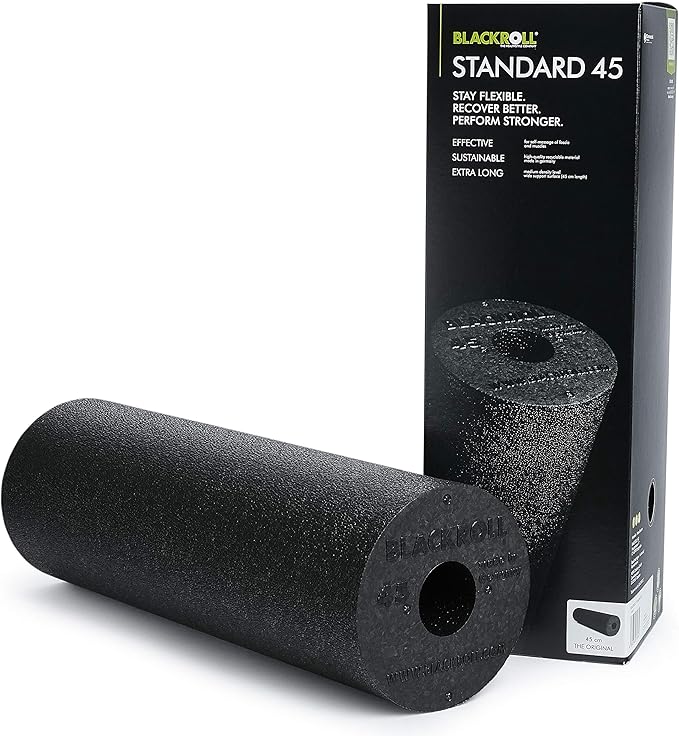 BLACKROLL - MED or MED 45 Foam Roller, Ideal for Myofascial Trigger Point Release and Back Massage, for Yoga, Exercise, Pilates, and Home Gym Workouts and Muscle Recovery, White/Green