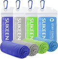 Sukeen 4 Pack Cooling Towels (40"x12"),Ice Towel,Soft Breathable Chilly Towel,Microfiber Towel for Yoga,Sport,Running,Gym,Workout,Camping,Fitness,Workout & More Activities