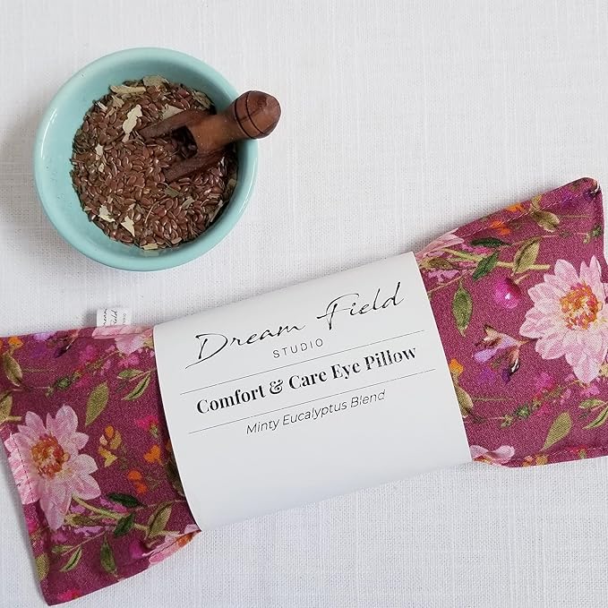 Handmade Mint Eye Pillow – Natural Flax Seed Aromatherapy Mask with Eucalyptus & Peppermint – Hot or Cold Comfort – Relaxation & Self-Care Gift – Small Batch USA Made | Forest Floral