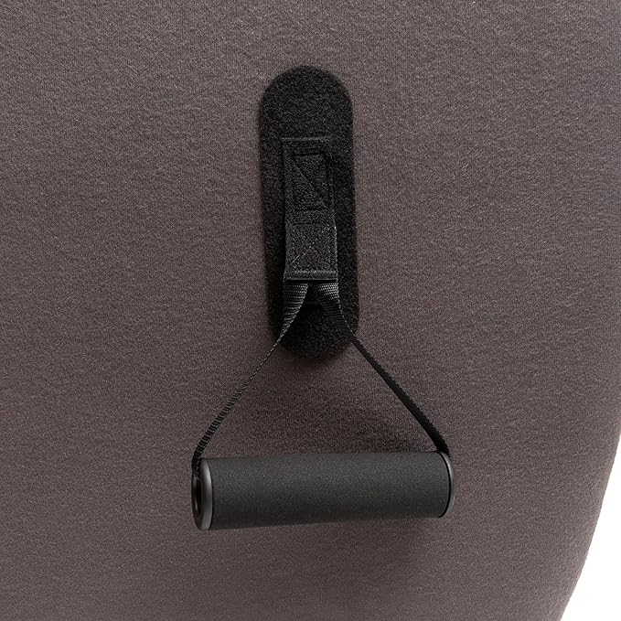 Avana Chakra Yoga Chaise - 2 Adjustable Headrests & Handles with Adjustable Straps, Micro-Velvet/Microloop, Black & Grey