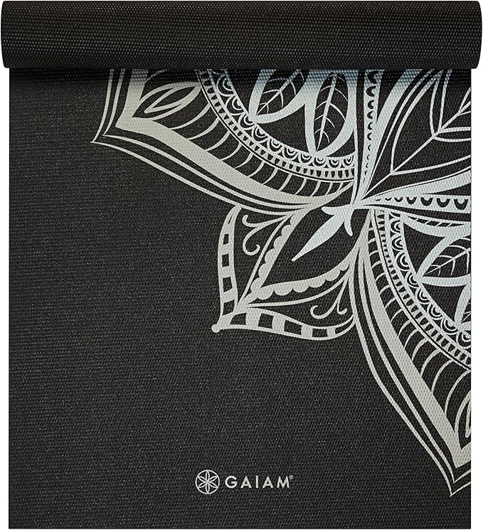 Gaiam Yoga Mat - Premium 5mm Print Thick Non Slip Exercise & Fitness Mat for All Types of Yoga, Pilates & Floor Workouts (68" x 24" x 5mm)