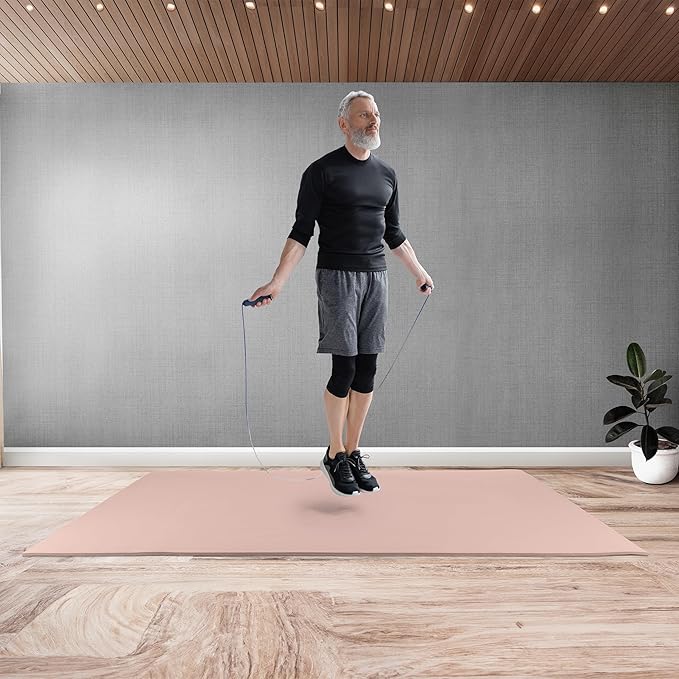 Large Yoga Mat - 6’x4’ Wide Exercise Mat - 8mm Thick Waterproof Non-Slip Workout Mat - Gym Flooring for Home Gym Studio Workouts, Pilates, Stretching and Meditation - Fitness Mat by Wakeman