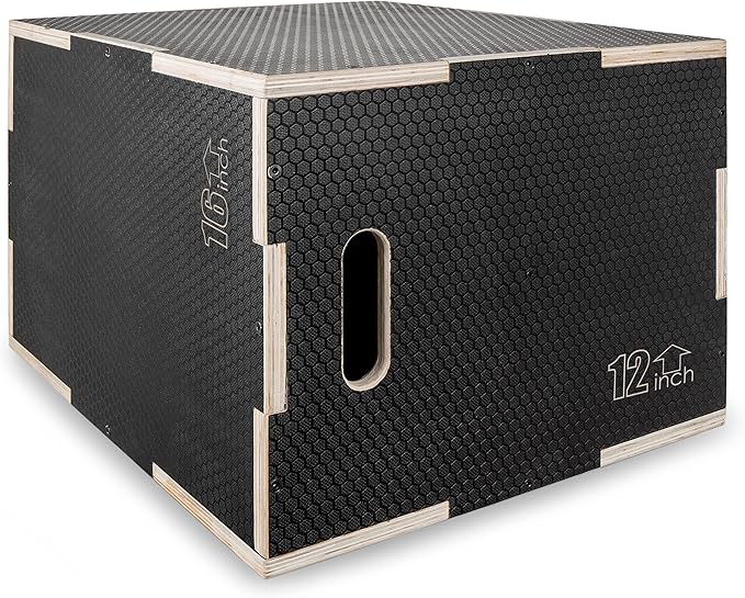 ProsourceFit 3-in-1 Wood Plyometric Jump Box For Cross Conditioning, Agility, Vertical Jump Training & Plyo Workouts