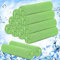 Hosuly 12 Pieces Cooling Towels for Hot Weather Soft Breathable Cold Towel Yoga Towels for Sweat, Sports, Workout, Fitness, Gym, Running, Travel Camping, 12 x 40 Inch (Green)