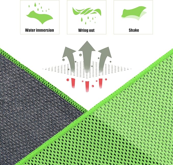 Biange Cooling Towels (40"x 12", Pack of 30) for Neck and Face, Cold Towel for Hot Weather, Sports, Workout, Fitness, Gym, Yoga, Golf, Pilates, Travel, Camping & More