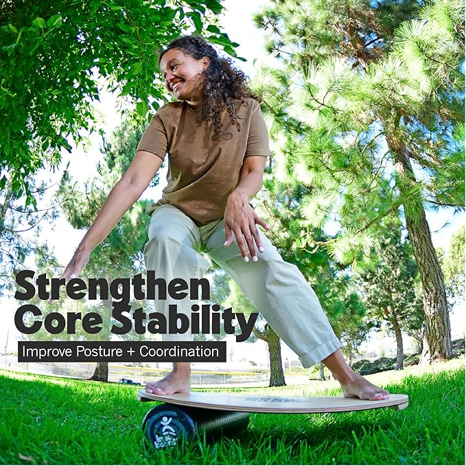 The Original Indo Board - Balance Board Trainer for Core Strength, Stability & Athletic Performance - Surfing, Skateboarding, Snowboarding, Yoga, Physical Therapy & More. Includes Board and Cushion - ROLLER NOT INCLUDED.