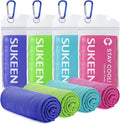 Sukeen 4 Pack Cooling Towels (40"x12"),Ice Towel,Soft Breathable Chilly Towel,Microfiber Towel for Yoga,Sport,Running,Gym,Workout,Camping,Fitness,Workout & More Activities