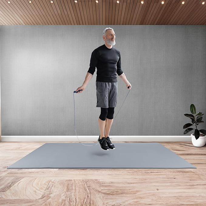 Large Yoga Mat - 6’x4’ Wide Exercise Mat - 8mm Thick Waterproof Non-Slip Workout Mat - Gym Flooring for Home Gym Studio Workouts, Pilates, Stretching and Meditation - Fitness Mat by Wakeman