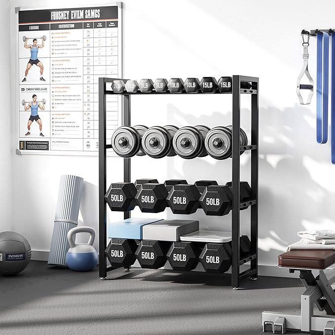 1100 lb | 4 Tier，390 lb | 3 Tier Dumbbell Rack, Weight Rack for Home Gym