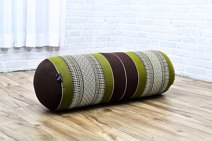 Leewadee Yoga Bolster - Standard Size – Large Meditation Cushion, Tube Pillow for Comfortable Reading, Pilates Equipment, Kapok Filling, 24 x 10 x 10 inches