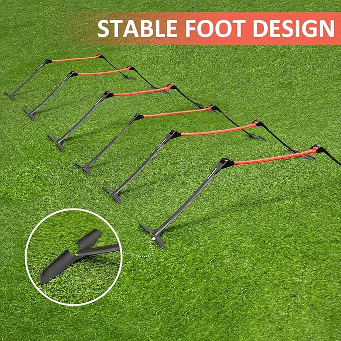 Premium Adjustable and Collapsible Hurdle and Agility Ladder Set for Athletes, Super Portable and Lightweight, with Carrying Bag