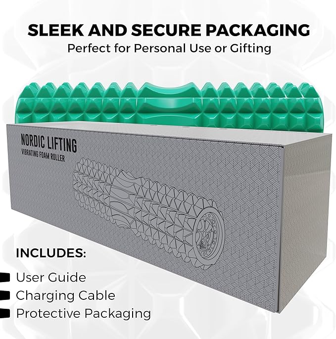 Nordic Lifting Vibrating Foam Roller w/ 5-Speed Vibration – High-Density EVA Foam for Deep Tissue Massage, Relaxation & Mobility Support