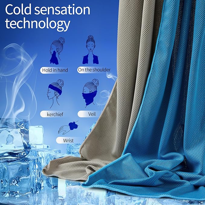 SRsafety Cooling Towels for Sports,Strong Sweat Absorption Cooling Towels, High-Flexibility Cold Towel for Gym and Yoga. (Gray)