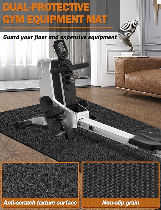 Treadmill Mat 68"x24", WERCHO Foldable Walking Pad Mat for Carpet Hardwood Floors 4mm Heavy-Duty Exercise Equipment Mat for Treadmil Pad,Spin Bike, Elliptical Trainer, Home, Gym