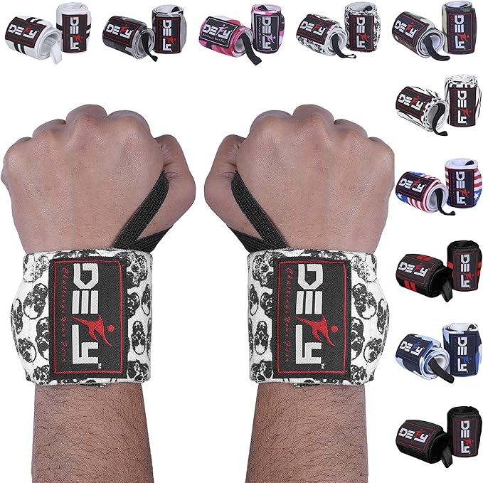 DEFY Fitness Wrist Wraps 18" Professional with Thumb Loops- Premium Quality, Strong Fastening Straps- Men & Women – Best for Weightlifting, Powerlifting,Strength Training