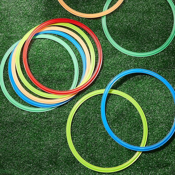 Deekin 80 Pcs Agility Rings Speed and Agility Training Rings Multicolored Exercise Speed Ring Circle Jumping Hoops for Training Toss Equipment, 15"