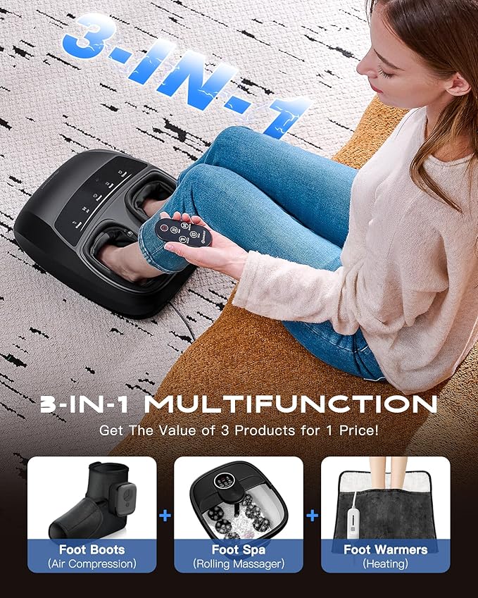 KINGJOY Foot Massager with Heat - Professional Shiatsu Deep Kneading for Neuropathy & Plantar Fasciitis Relief | 2026 Upgraded Model