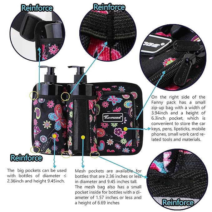 Tuhaoge Massage Bottle Bag Massage Oil Holster Lotion Holster Massage Therapist Massage Oil Holster Massage Lotion (3kd- BHuDieHua)