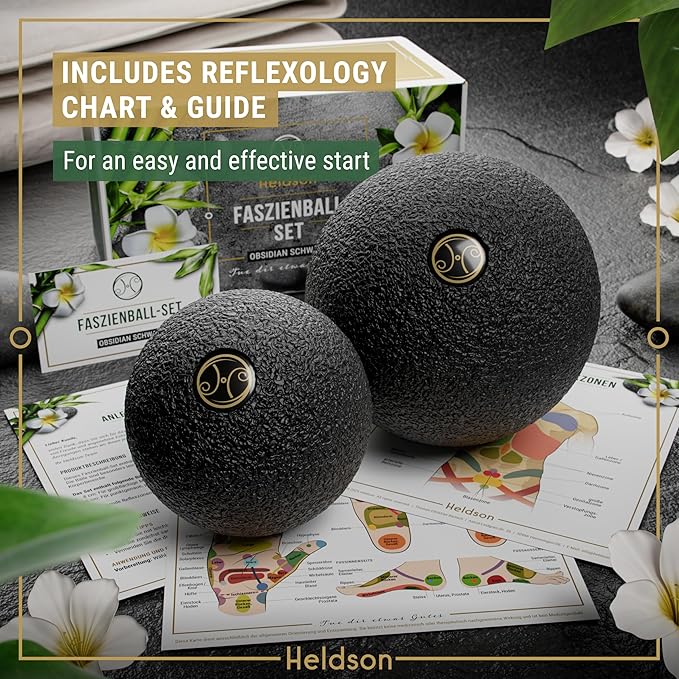 HELDSON® EPP Fascia Massage Balls Set [6cm & 8cm] – Trigger Point Massage Ball for Back, Feet & Neck – Deep Tissue Muscle Release & Myofascial Therapy – Lightweight & Firm