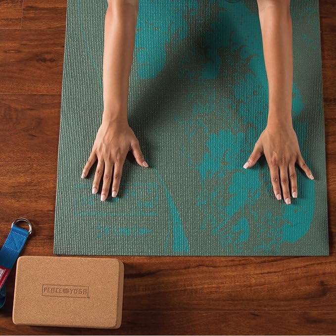 Cork Wood Yoga Blocks with Premium Designs, 2 Pack