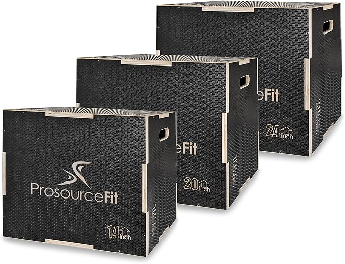 ProsourceFit 3-in-1 Wood Plyometric Jump Box For Cross Conditioning, Agility, Vertical Jump Training & Plyo Workouts
