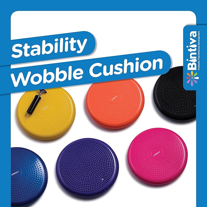 Inflated Stability Wobble Cushion, Including Free Pump/Exercise Fitness Core Balance Disc