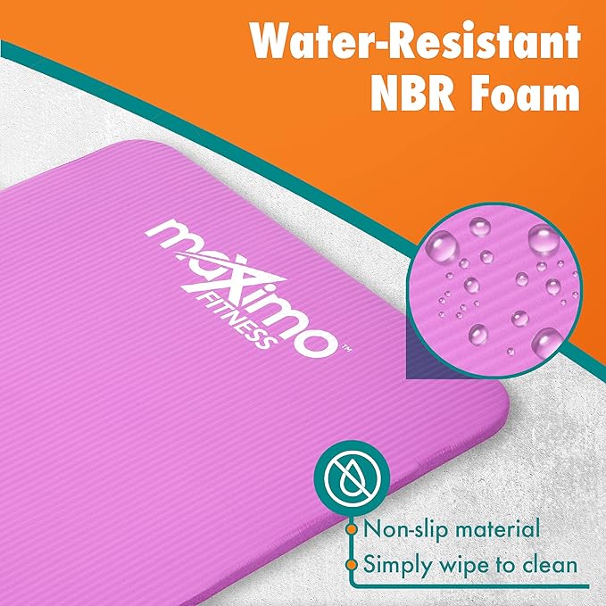 Maximo Fitness Yoga Mat - Multipurpose Exercise Mat for Men, Women and Kids, Ideal Non Slip Workout Mats for Yoga, Pilates, Gym Exercise with Carrying Strap