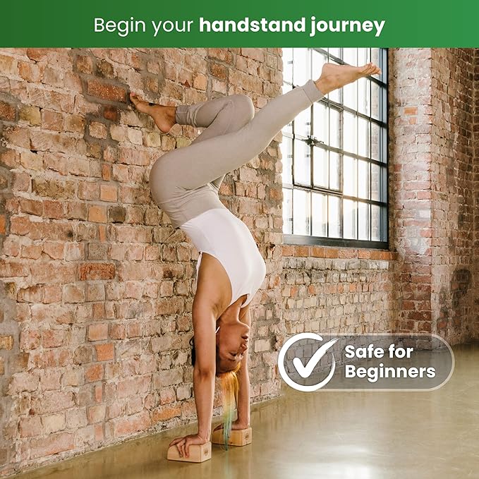 WOODPOWER BalanceBlocks - Handstand Blocks & Yoga Block in One - Bodyweight Training, Gymnastics, Acrobatics, Yoga, Yoga prop and accessory, Lightweight, Good for Travel, Premium European Quality (Pack of 2)