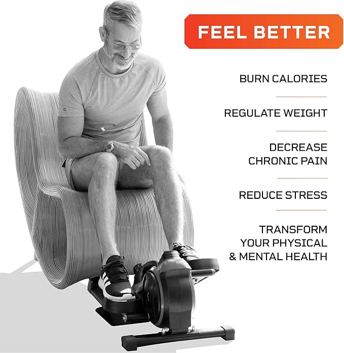 LifePro Under Desk Elliptical - Under Desk Bike Pedal Exerciser - Perfect Desk Exercise Equipment - for Seniors Adults and Teens (Flexstride Plus) (Renewed))