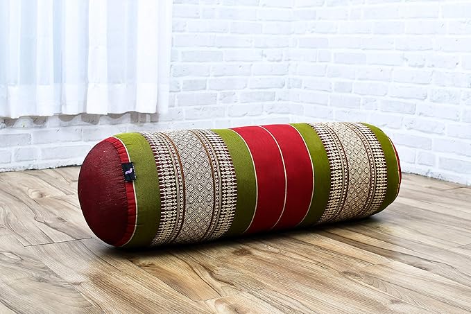 Leewadee Yoga Bolster - Standard Size – Large Meditation Cushion, Tube Pillow for Comfortable Reading, Pilates Equipment, Kapok Filling, 24 x 10 x 10 inches