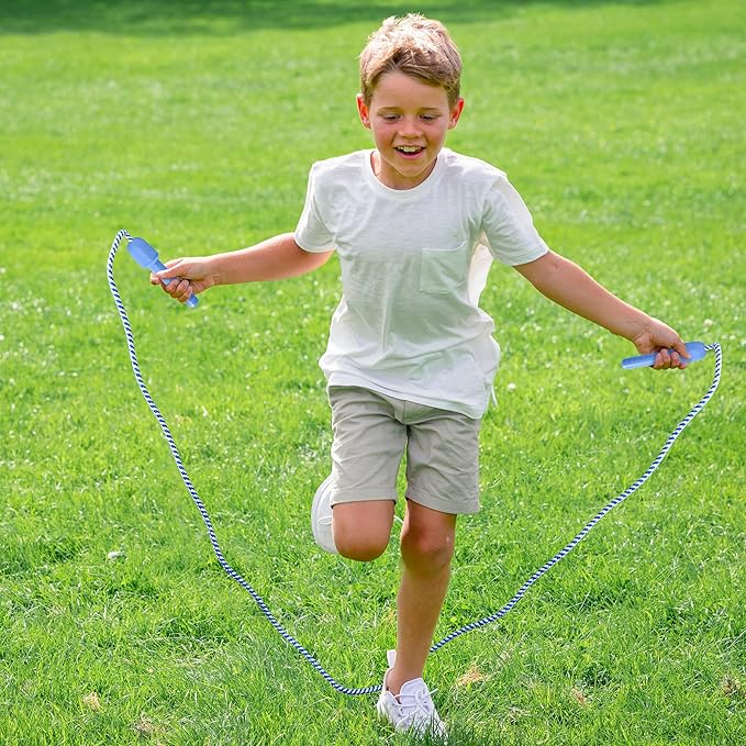 20 Pack Kids Jump Rope, Colorful Nylon Skipping Ropes for Children, 7.87FT Adjustable Length, 5.51IN Handles, Lightweight Skipping Ropes Set for Indoor & Outdoor Play Fitness School Activities