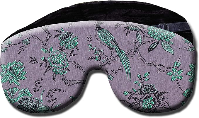 Handmade Weighted Sleep Eye Mask Yoga Pillow - Flax Seed Fill - Unscented - Birds in Paradise - TEMF-BP
