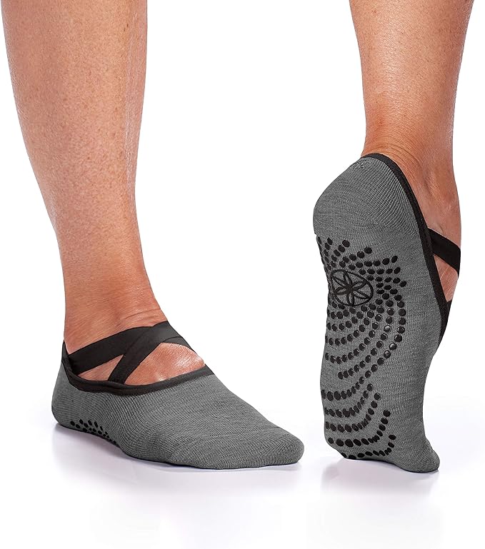 Gaiam Grippy Studio Yoga Socks for Extra Grip in Standard or Hot Yoga