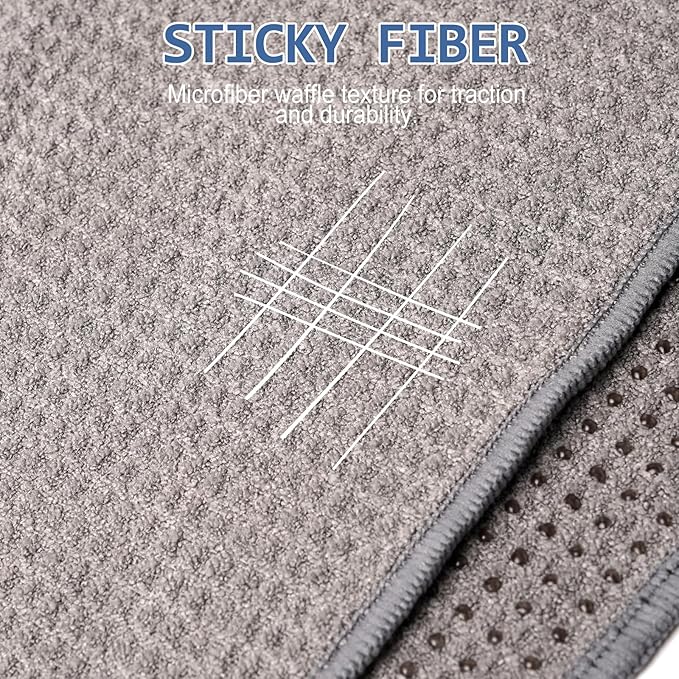 Eunzel 2 Pack Hot Yoga Towel, Non-Slip Yoga Mat Towel with Grip Dots Stickyfiber Sweat Absorbent Towel for Hot Yoga, Pilates and Workout 72" x 24", Grey