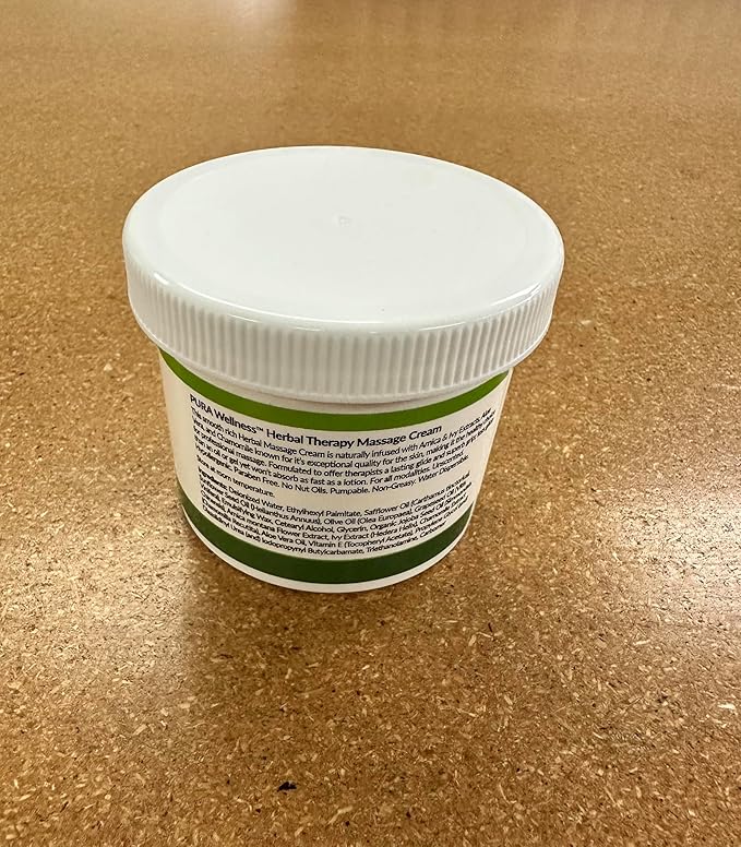 Herbal Therapy 4 Fl oz Massage Cream, Aloe Vera, Professional, Massage Therapy, Deep Tissue, Unscented, Hypoallergenic, Natural Ingredients, Skin Hydrating, Moisturizing, Muscle Relief