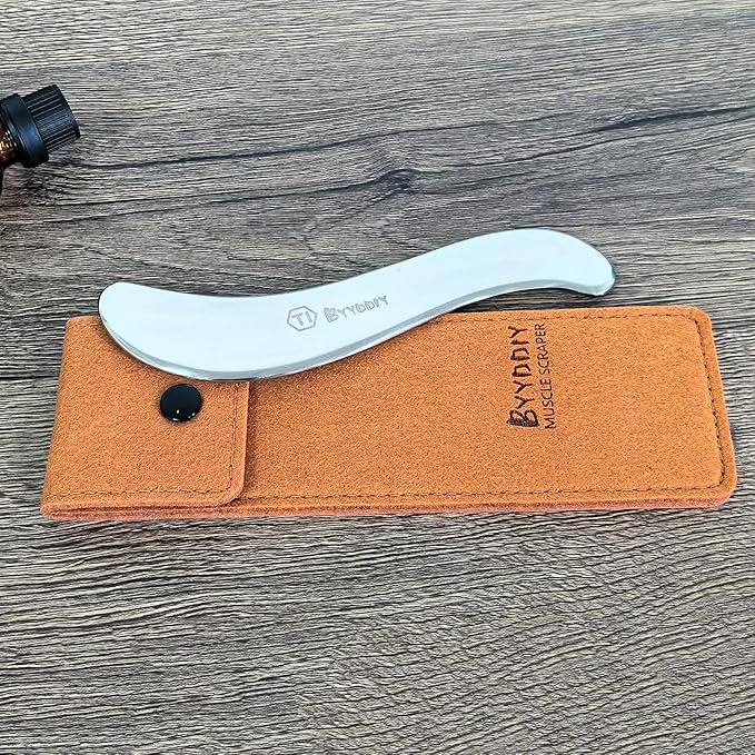BYYDDIY Hypoallergenic Titanium Gua Sha Muscle Scraper Tool,Muscle Scraping Tool (S-TI)