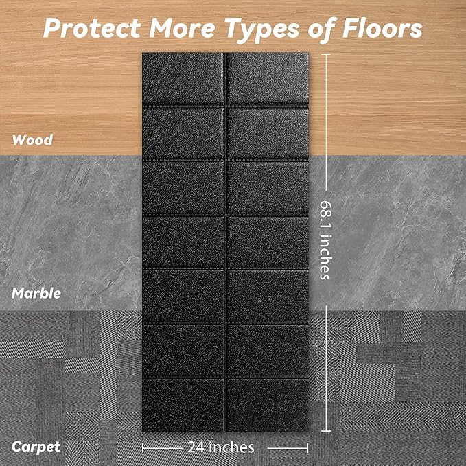 Walking Pad Mat – 68" x 24", 1/4" Thick Non-Slip Treadmill Mat for Carpet Floors & Hardwood, Shock Absorbing Exercise Mat & Under Treadmill Mat for Floor Protection in Home Gym
