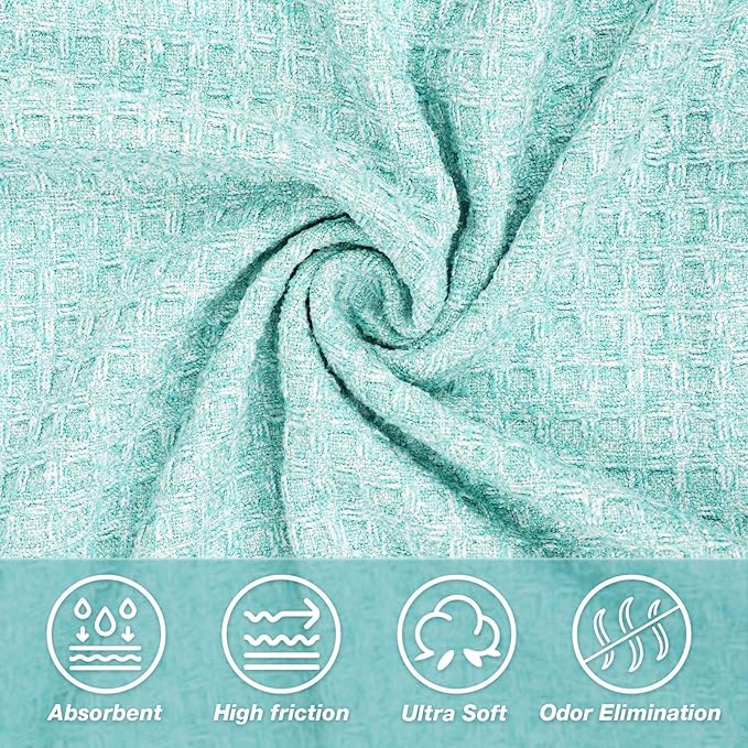 Hot Yoga Towel,Microfiber Yoga Mat Towels Non Slip for Hot Yoga Absorbent Microfiber Sweat Anti-Slip Cover,Bikram,Pilates,Exercise,Fitness 24 inch X 72 inch Blue Green 2 Pack