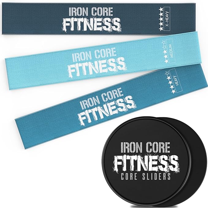 Sculpt Your Dream Glutes and Abs with Non-Slip Mini Loop Resistance Bands and Core Sliders for Working Out– Durable and Portable Equipment for Booty Gains, Core Strength, and Total Body Workouts